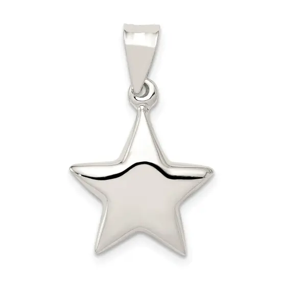 Sterling Silver Star Charm Pendant Celestial Jewelry 23mm x 16mm {1}