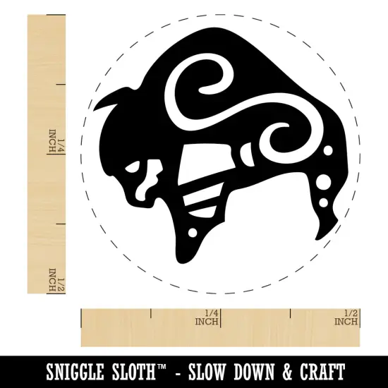Southwest Native American Bison Buffalo Spirit Animal Self-Inking Rubber Stamp for Stamping Crafting Planners Yellow {1}