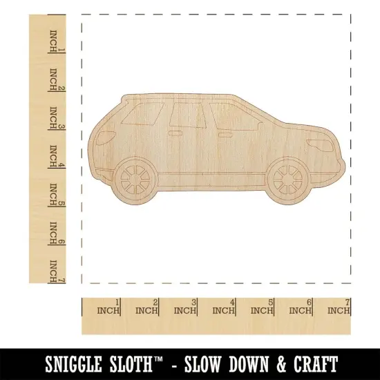 Automobile Car SUV Vehicle Unfinished Wood Shape Piece Cutout for DIY Craft Projects {1}