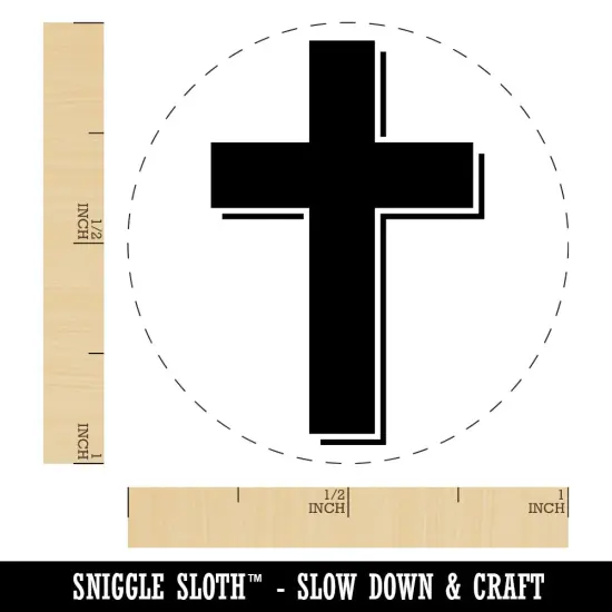 Cross with Shadow Christian Religion Self-Inking Rubber Stamp for Stamping Crafting Planners Black {1}