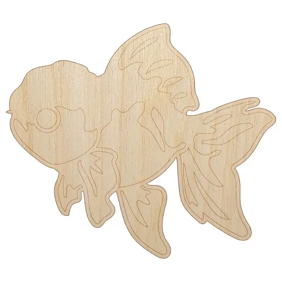 Lionhead Fancy Pet Goldfish Unfinished Wood Shape Piece Cutout for DIY Craft Projects {7}