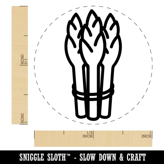 Bundle of Asparagus Vegetable Farm Garden Self-Inking Rubber Stamp for Stamping Crafting Planners Blue {1}