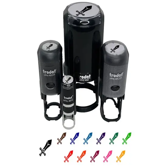 Cartoon Sword Martial Combat Blade Weapon Self-Inking Rubber Stamp Ink Stamper for Stamping Crafting Planners Brown {7}