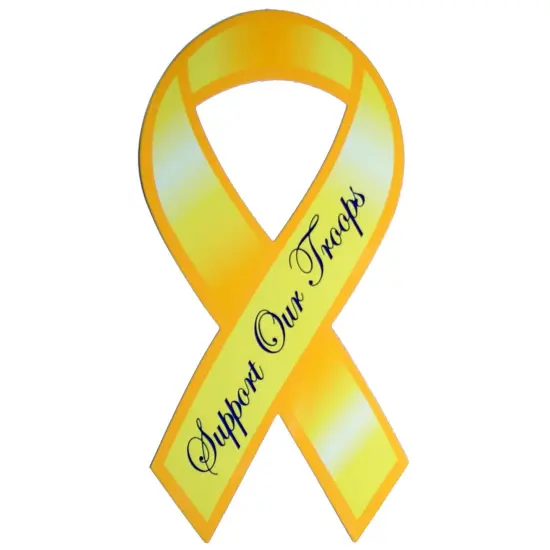 Support Our Troops Yellow Ribbon Refrigerator Magnet 8" {1}