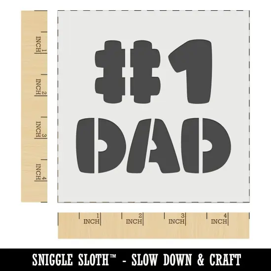 #1 Dad Number One Father's Day Wall Cookie DIY Craft Reusable Stencil {6}
