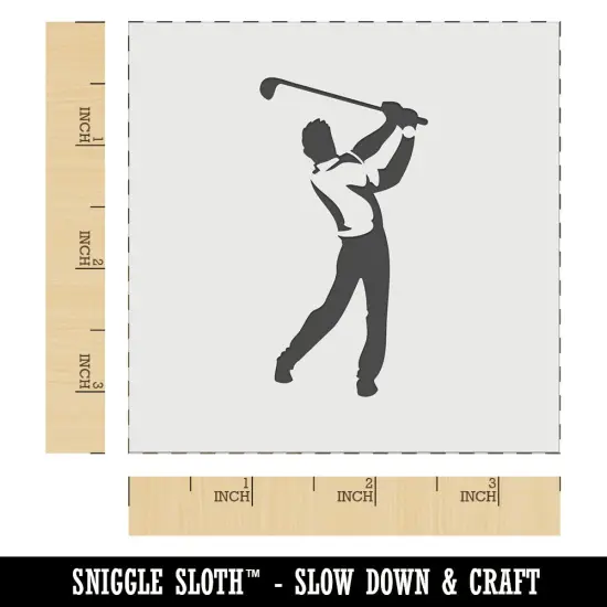Man Swinging Golf Club Wall Cookie DIY Craft Reusable Stencil {5}