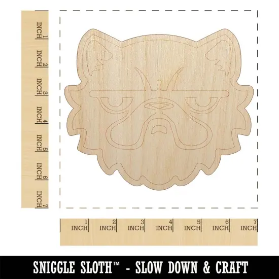 Grumpy Persian Cat Face Unfinished Wood Shape Piece Cutout for DIY Craft Projects {1}