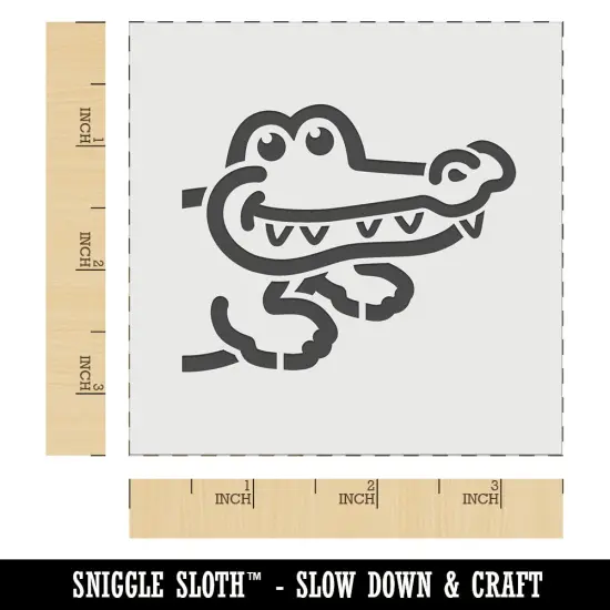 Peeking Alligator Wall Cookie DIY Craft Reusable Stencil {5}
