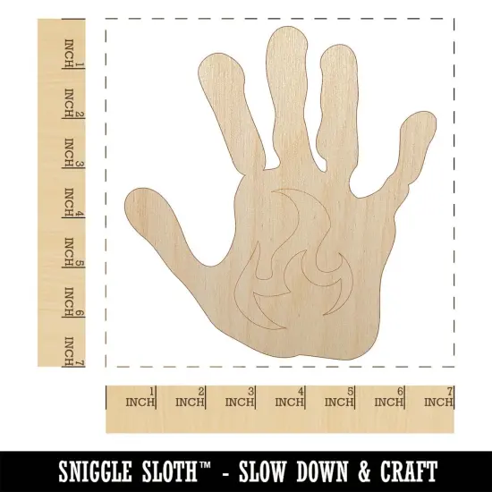 Sorcerer Elemental Fire Magic Unfinished Wood Shape Piece Cutout for DIY Craft Projects {1}