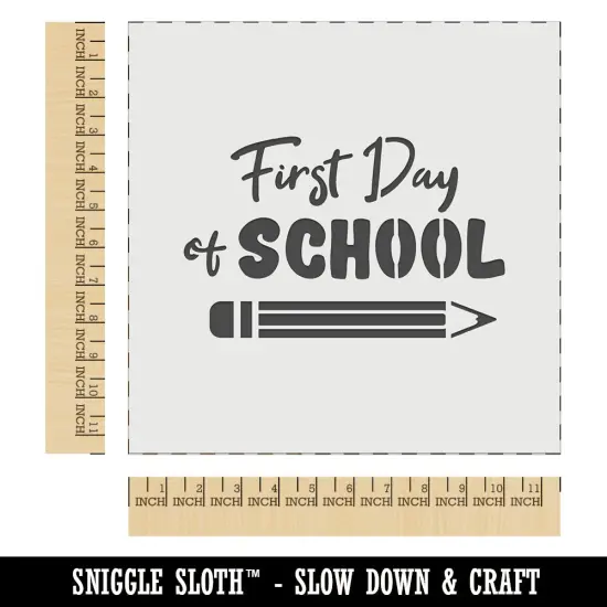 First Day of School Pencil Wall Cookie DIY Craft Reusable Stencil {1}