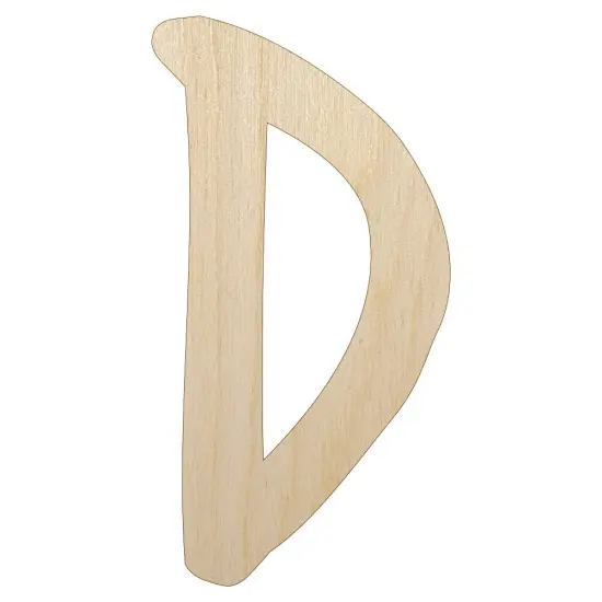 Letter D Uppercase Felt Marker Font Unfinished Wood Shape Piece Cutout for DIY Craft Projects {1}