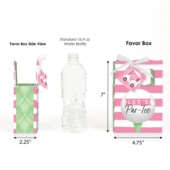 Big Dot of Happiness Golf Girl - Pink Birthday Party or Baby Shower Favor Boxes - Set of 12 {3}