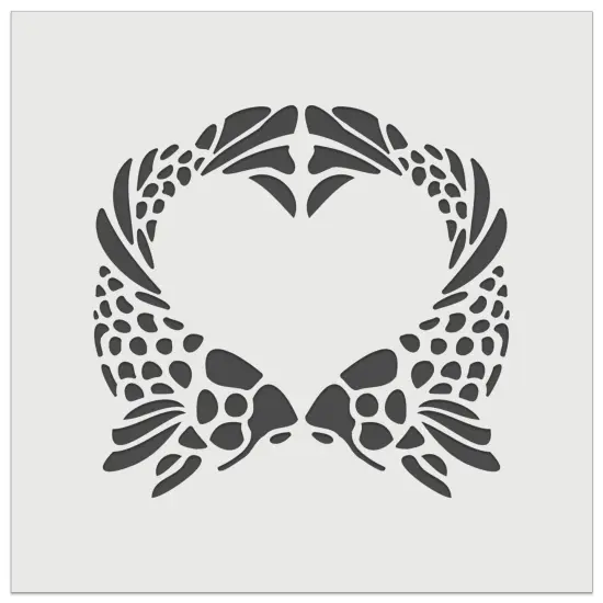 Pair of Fish Love Heart Valentine's Day Wall Cookie DIY Craft Reusable Stencil {7}