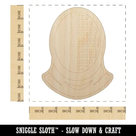 Fencer Fencing Mask Helmet Unfinished Wood Shape Piece Cutout for DIY Craft Projects {1}