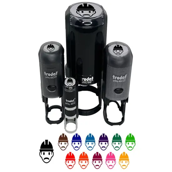 Occupation Construction Worker Builder Man Icon Self-Inking Rubber Stamp for Stamping Crafting Planners Blue {7}