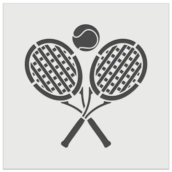 Tennis Rackets Crossed Ball Racquet Sports Wall Cookie DIY Craft Reusable Stencil {2}