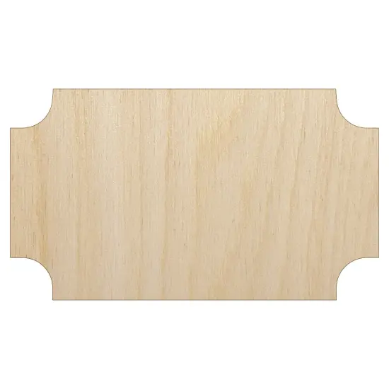 Movie Theater Raffle Ticket Solid Unfinished Wood Shape Piece Cutout for DIY Craft Projects {7}