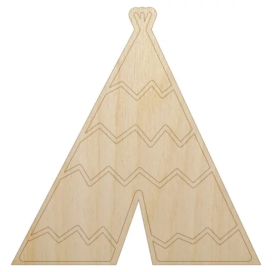 Tipi Teepee Unfinished Wood Shape Piece Cutout for DIY Craft Projects {1}