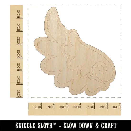 Adorable Angelic Feathered Left Wing Unfinished Wood Shape Piece Cutout for DIY Craft Projects {1}