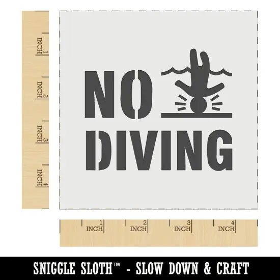 No Diving Swimming Head Injury Wall Cookie DIY Craft Reusable Stencil {6}