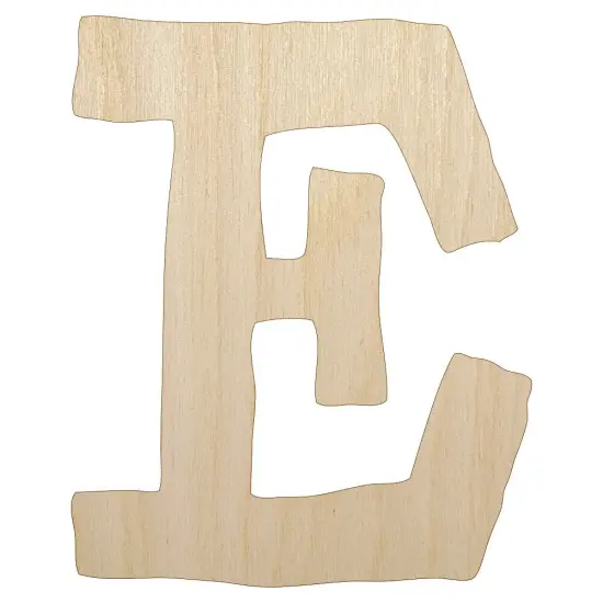 Letter E Uppercase Cute Typewriter Font Unfinished Wood Shape Piece Cutout for DIY Craft Projects {1}