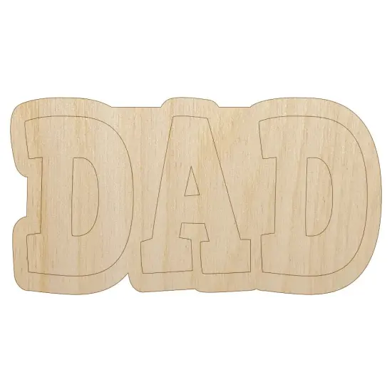 Dad Fun Text Unfinished Wood Shape Piece Cutout for DIY Craft Projects {7}