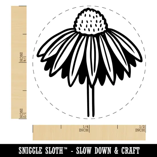 Coneflower Echinacea Self-Inking Rubber Stamp Ink Stamper for Stamping Crafting Planners Orange {1}