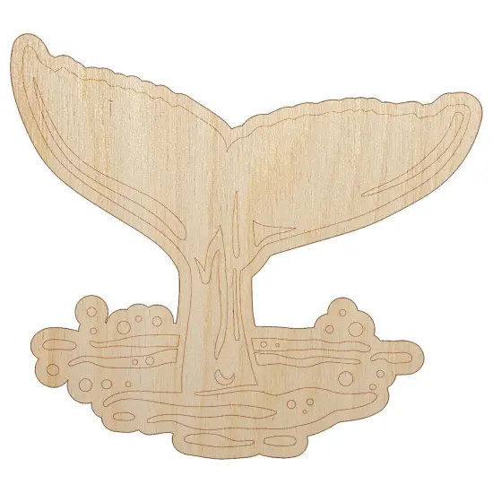 Whale Tail Unfinished Wood Shape Piece Cutout for DIY Craft Projects {2}