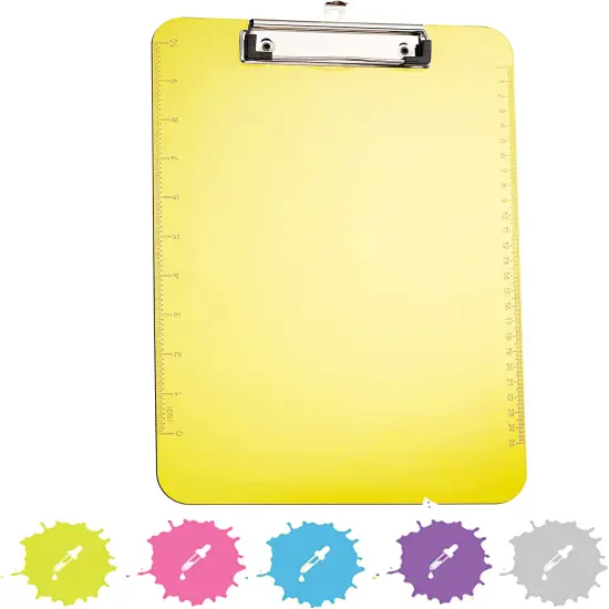 Enday Plastic Clipboard W/ Low Profile Clip Green {1}