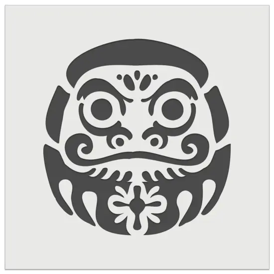 Japanese Daruma Doll Zen Buddhism Bodhidharma Wall Cookie DIY Craft Reusable Stencil {7}