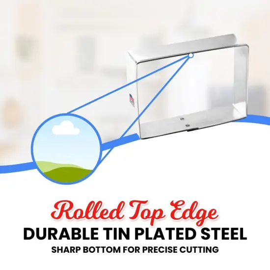 CookieCutter.Com Rectangle Cookie Cutter 3.5 in by 2.5 in –Tin Plated Steel Cookie Cutters – Made In The USA {4}