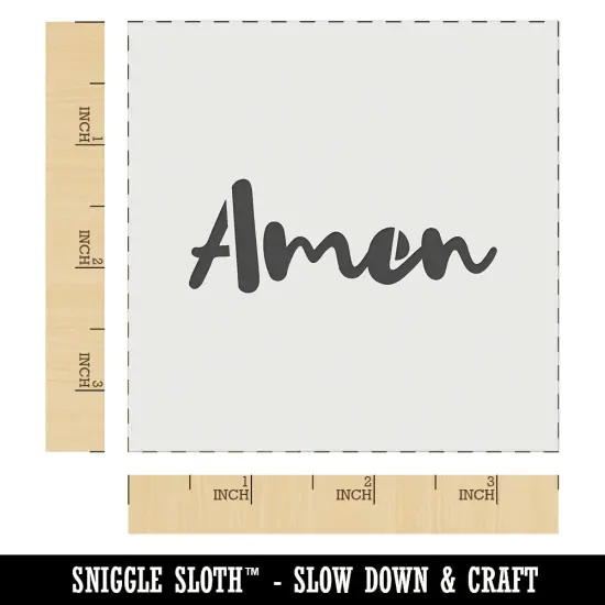 Amen Cursive Fun Text Prayer Praying Wall Cookie DIY Craft Reusable Stencil {6}