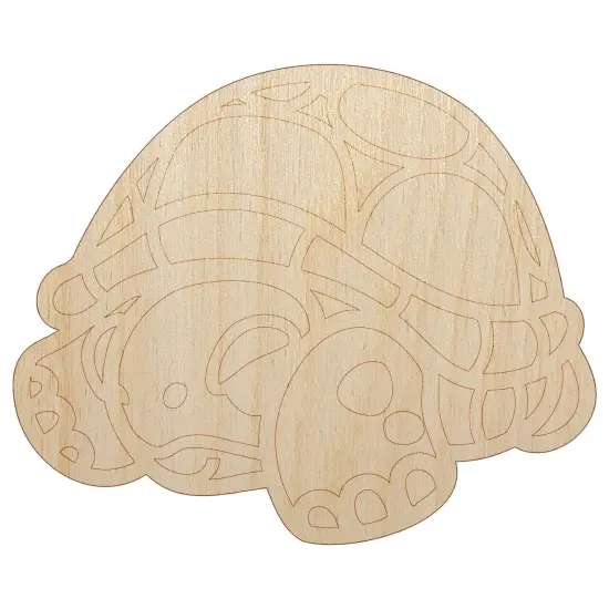 Shy Turtle Hiding in Shell Unfinished Wood Shape Piece Cutout for DIY Craft Projects {7}