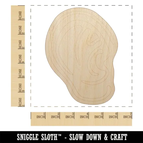 The Human Ear Unfinished Wood Shape Piece Cutout for DIY Craft Projects {1}