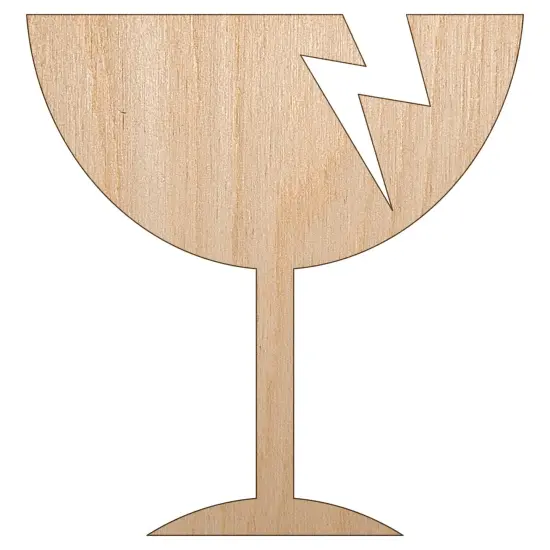 Fragile Glass Icon Unfinished Wood Shape Piece Cutout for DIY Craft Projects {7}