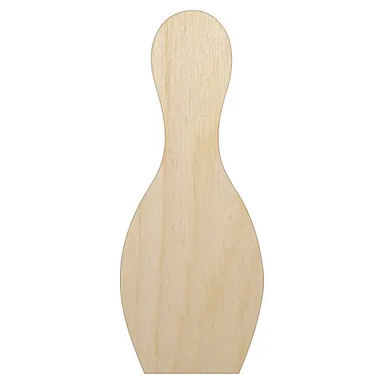 Bowling Pin Solid Unfinished Wood Shape Piece Cutout for DIY Craft Projects {1}