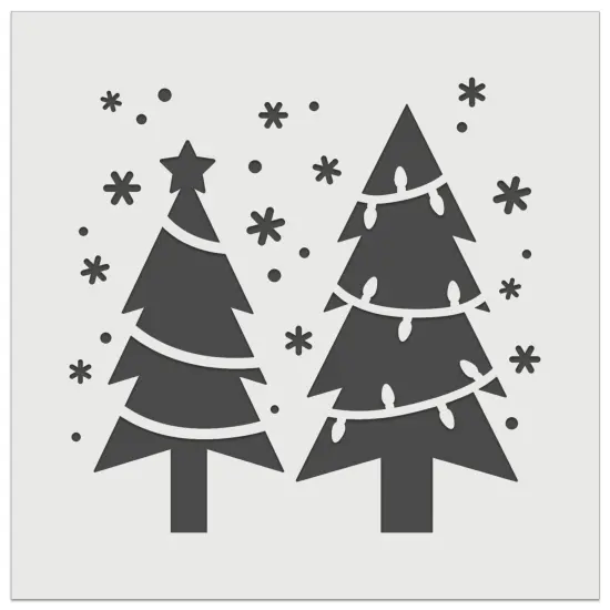Holiday Christmas Trees Snowflakes Wall Cookie DIY Craft Reusable Stencil {2}
