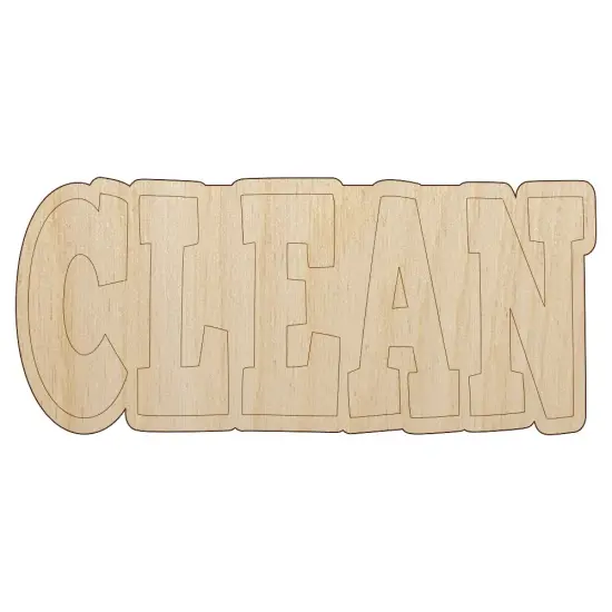 Clean Text Unfinished Wood Shape Piece Cutout for DIY Craft Projects {1}
