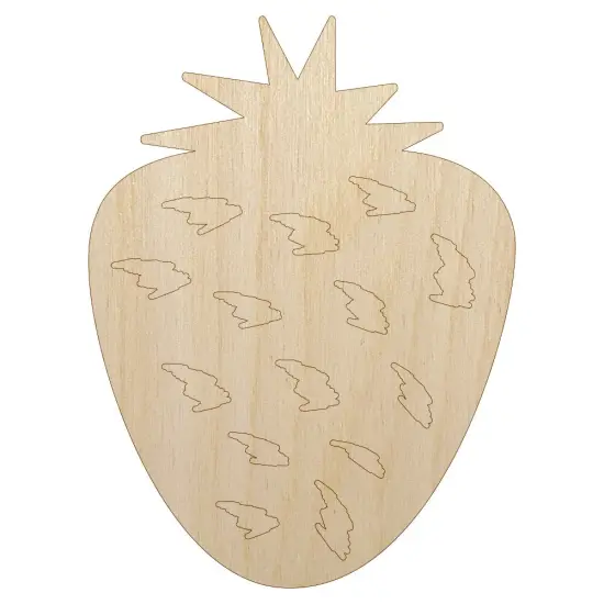 Strawberry Fruit Doodle Unfinished Wood Shape Piece Cutout for DIY Craft Projects {1}