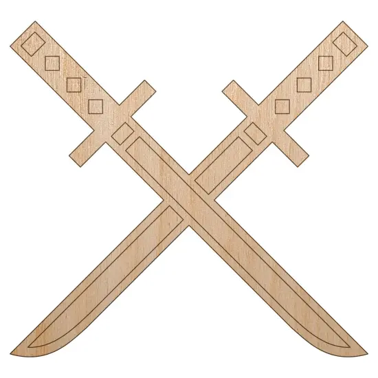 Ninjato Katana Ninja Swords Unfinished Wood Shape Piece Cutout for DIY Craft Projects {2}