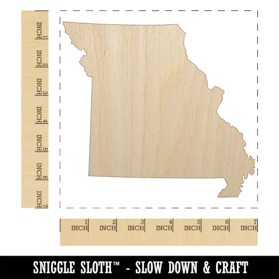 Missouri State Silhouette Unfinished Wood Shape Piece Cutout for DIY Craft Projects {1}