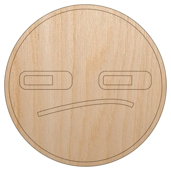 Kawaii Cute Face Suspicious Unfinished Wood Shape Piece Cutout for DIY Craft Projects {2}
