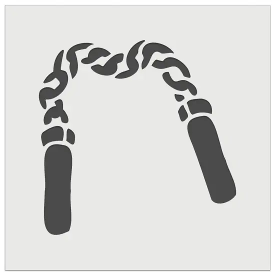 Nunchuks Nunchaku Martial Arts Weapon Wall Cookie DIY Craft Reusable Stencil {7}