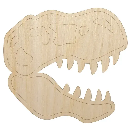 Tyrannosaurus Rex Skull Fossil Unfinished Wood Shape Piece Cutout for DIY Craft Projects {7}