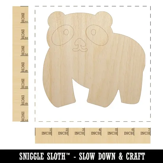 Panda Walking Doodle Unfinished Wood Shape Piece Cutout for DIY Craft Projects {1}