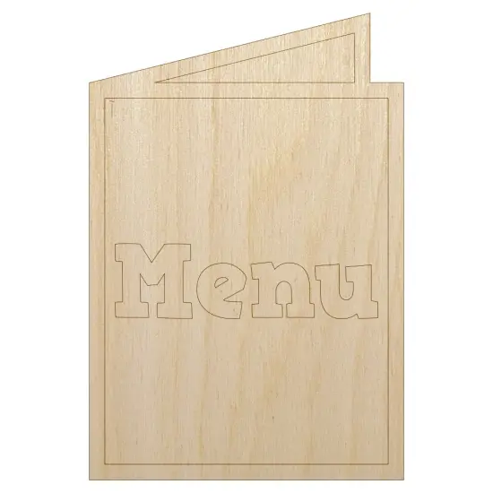 Restaurant Takeout Menu Food Unfinished Wood Shape Piece Cutout for DIY Craft Projects {7}