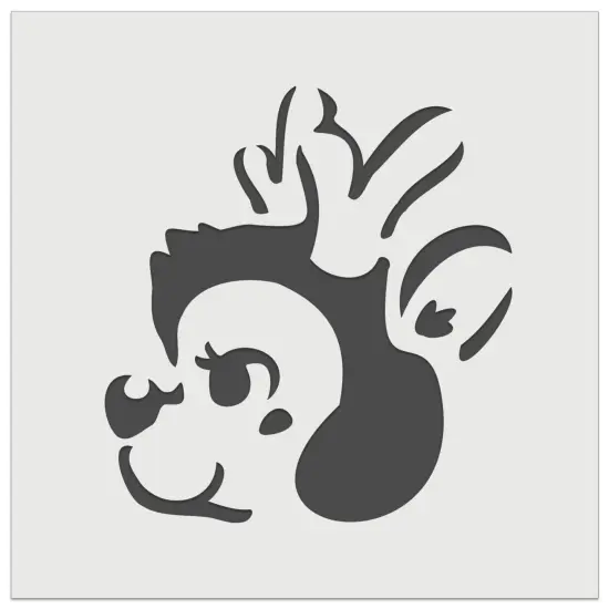 Cheerful Holiday Reindeer Christmas Wall Cookie DIY Craft Reusable Stencil {7}