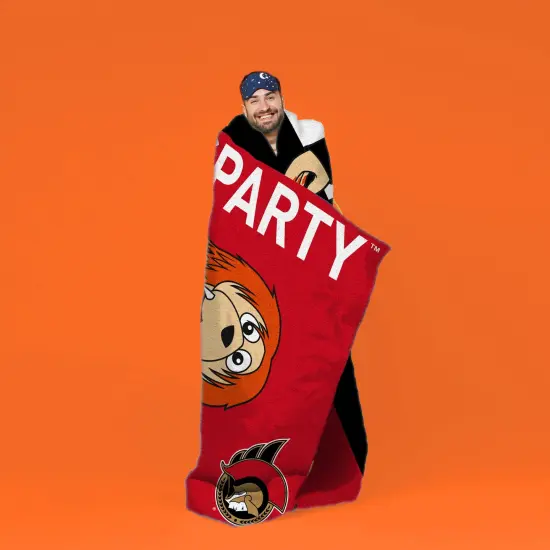 Sleep Squad Ottawa Senators Sparty Mascot 60&rdquo; x 80&rdquo; Raschel Plush Hockey Blanket {5}