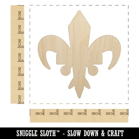 Fleur De Lis French Mardi Gras Solid Unfinished Wood Shape Piece Cutout for DIY Craft Projects {1}