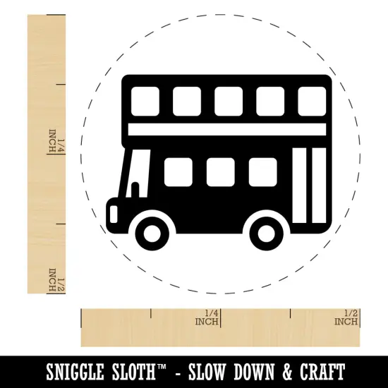 London Double Decker Bus Public Transportation Self-Inking Rubber Stamp for Stamping Crafting Planners Green {1}